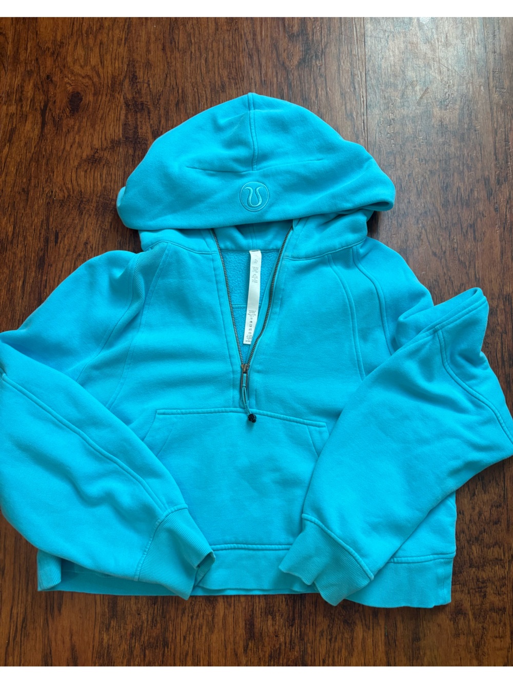 lululemon athletica M/L Bright Blue Half-Zip Hoodie